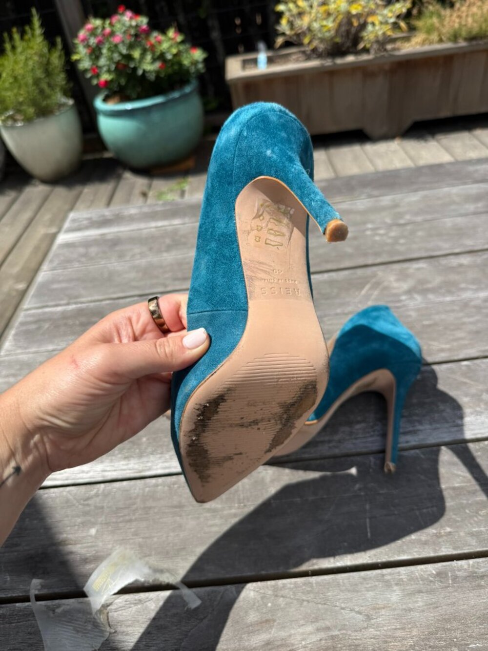 Reiss blue suede heels - Picture 4 of 4